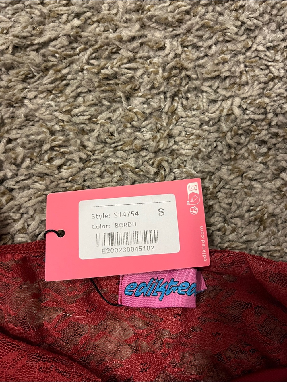 Edikted Burgundy Lace Camisole - Picture 2 of 3